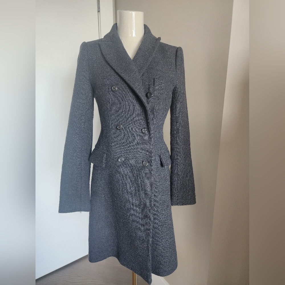 ZARA Gray Wool Coat,Trench Coat